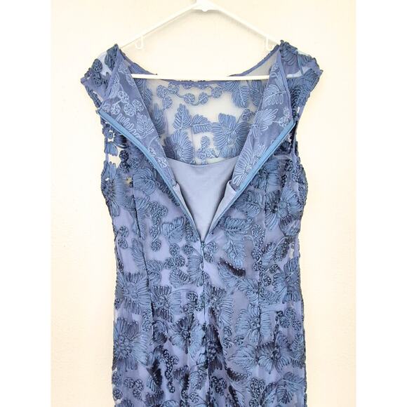 Alex Evenings Dress Size 12 Tea Length Blue Lace Mother of Bride Groom Formal - Picture 3 of 11